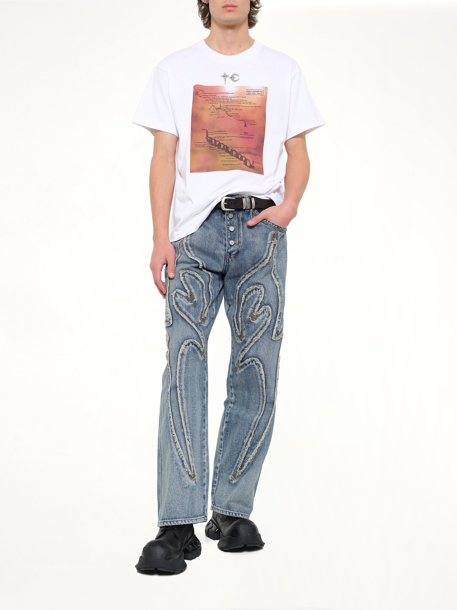THUG CLUB Men's Fashion Hell T-Shirt in White Full Reference from MARAIS