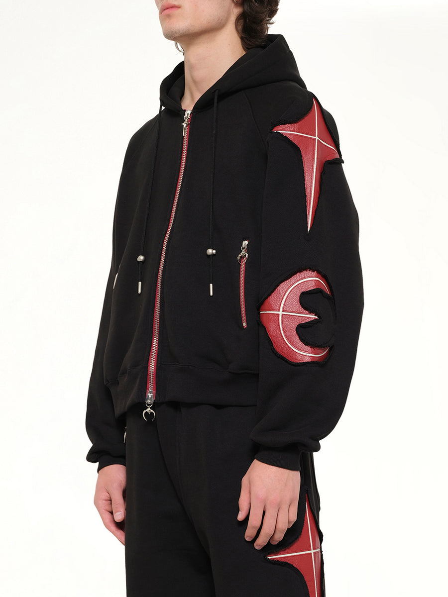 New Rock Zip-Up Hoodie in Black