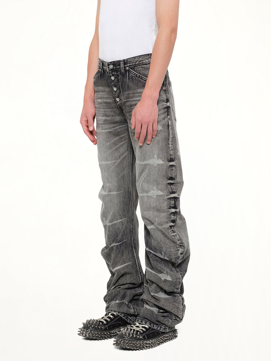 TC Laser Washed Parkour Denim Pants in Black