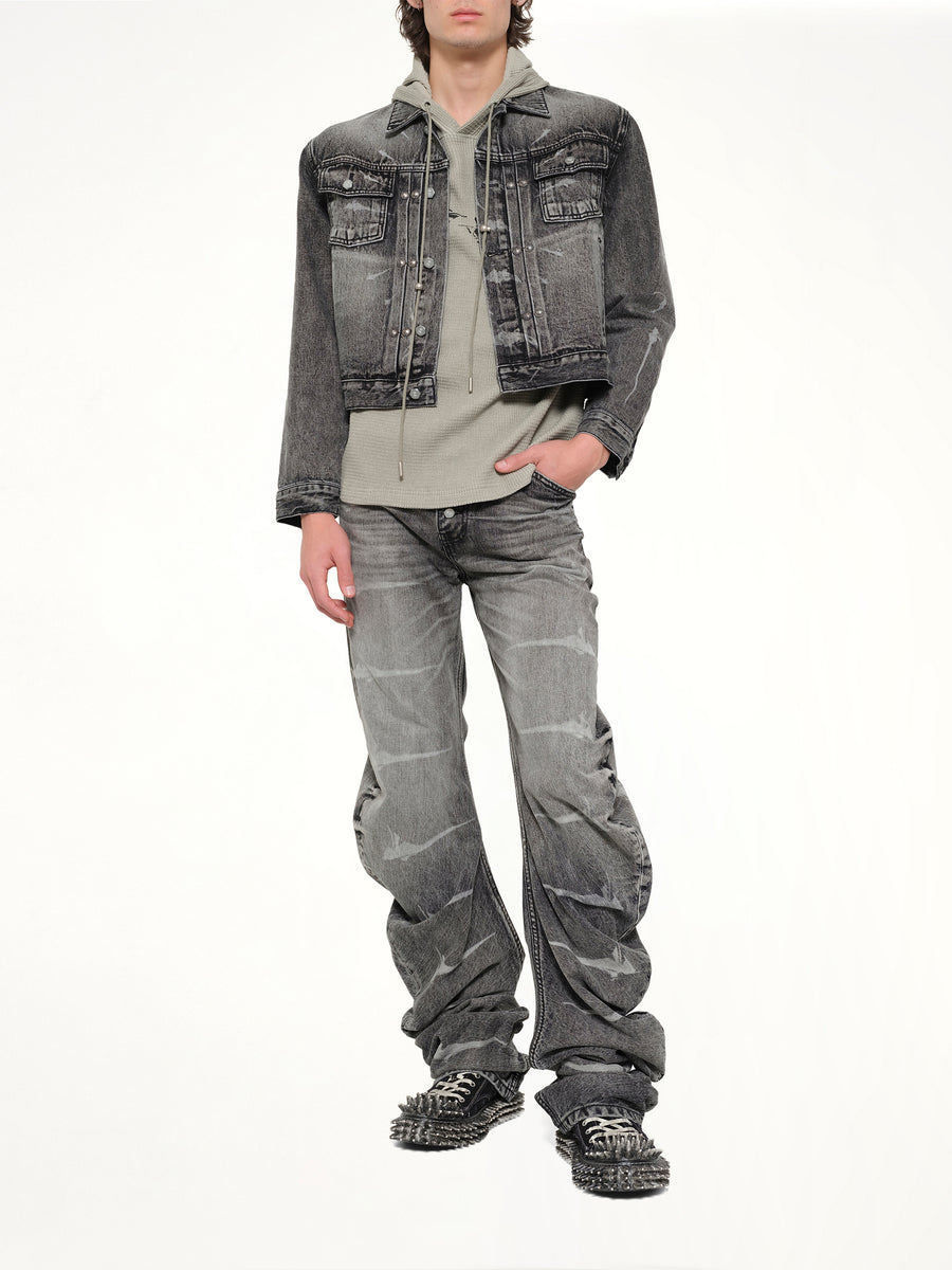 TC Laser Washed Parkour Denim Pants in Black
