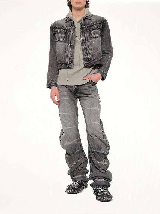 TC Laser Washed Parkour Denim Pants in Black
