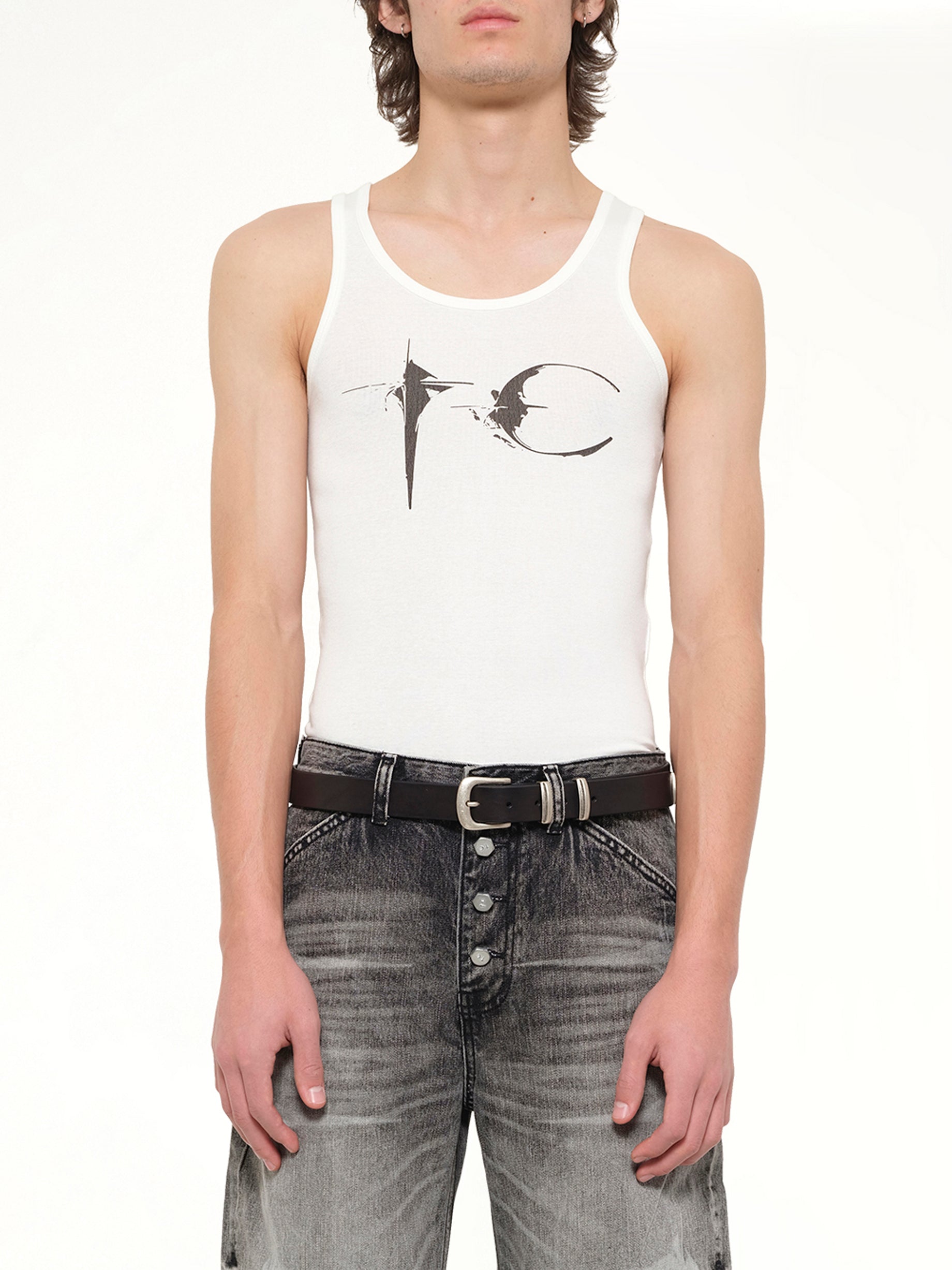 TC Not Easy Tank Top in White