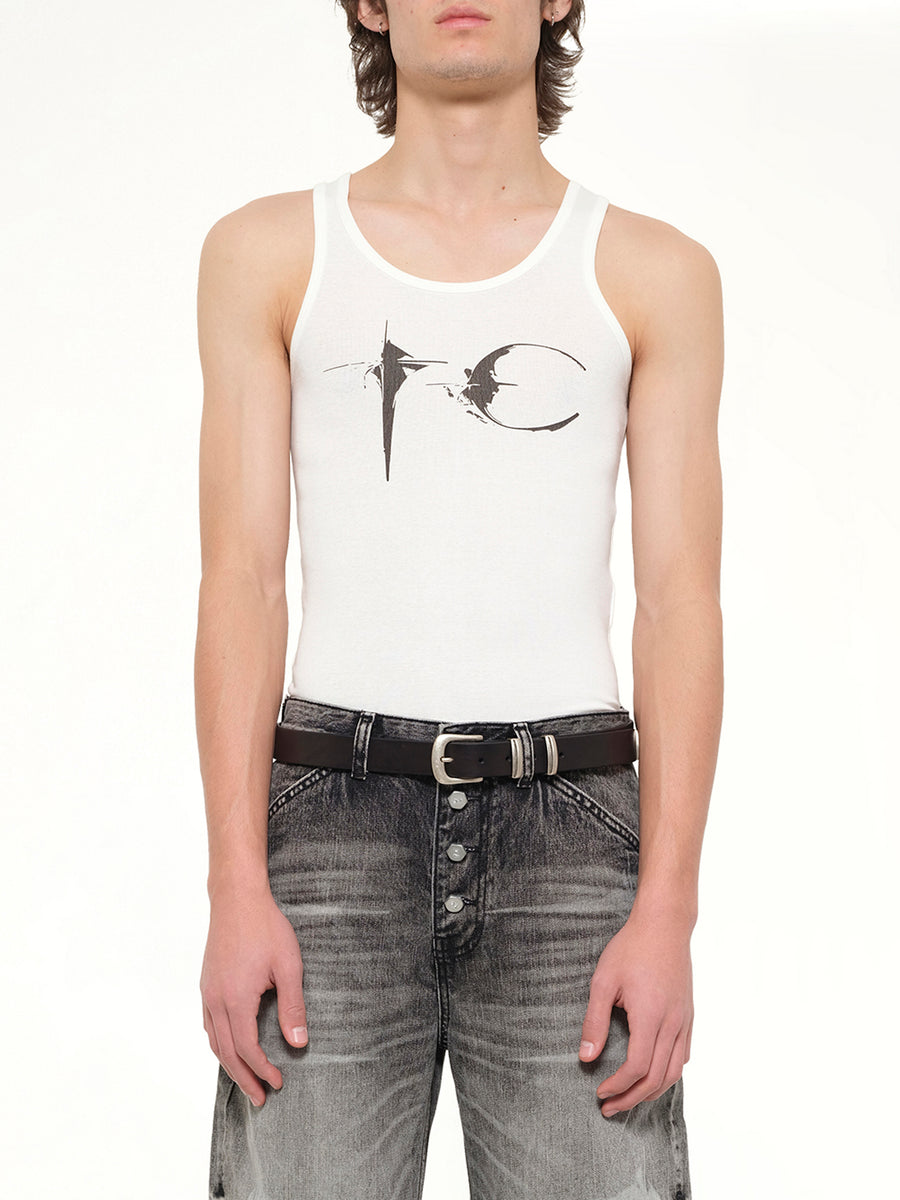 TC Not Easy Tank Top in White