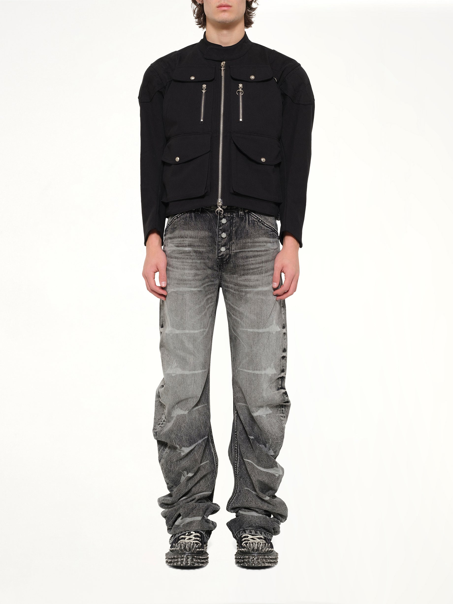 THUG CLUB TC Racing Jacket in Black Model View from MARAIS