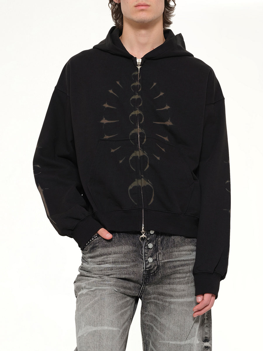 TC Ribcage Zip-Up Hoodie in Black