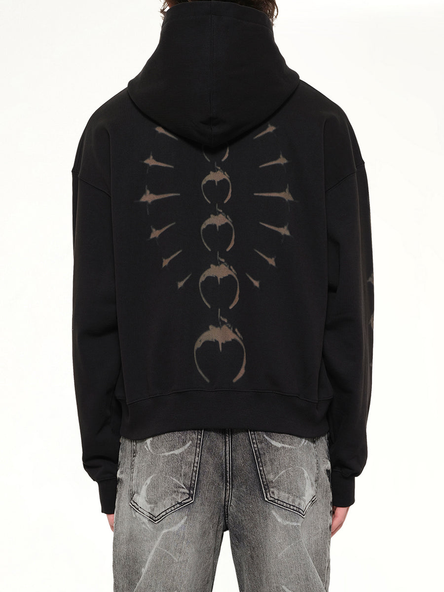TC Ribcage Zip-Up Hoodie in Black