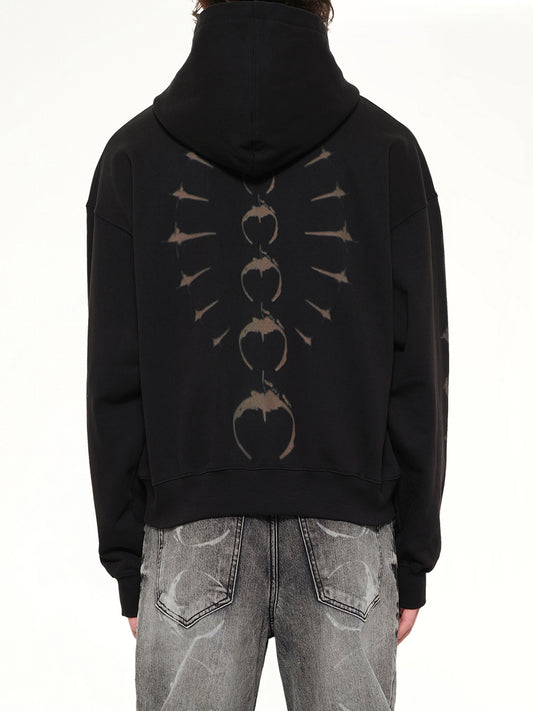 TC Ribcage Zip-Up Hoodie in Black