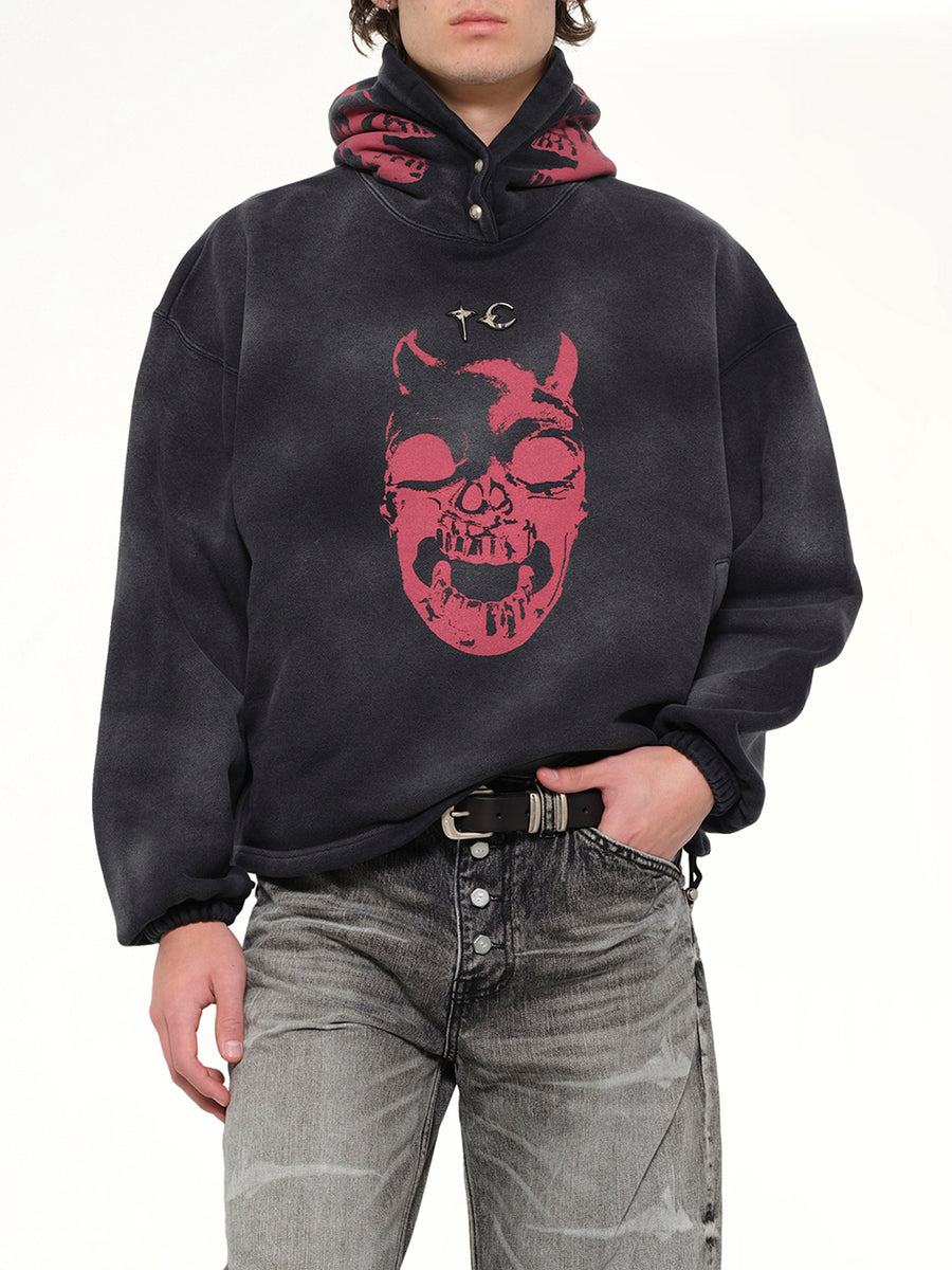 TC Riding Skull Hoodie in Black
