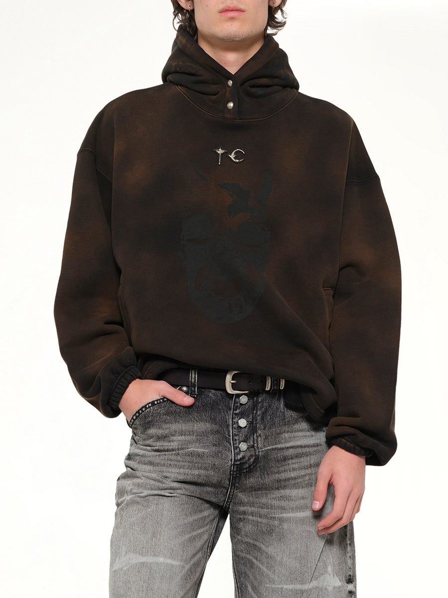 TC Riding Skull Hoodie in Brown