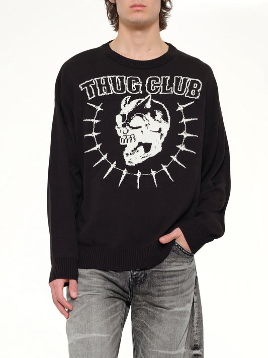 TC Riding Skull Knit Sweater in Black