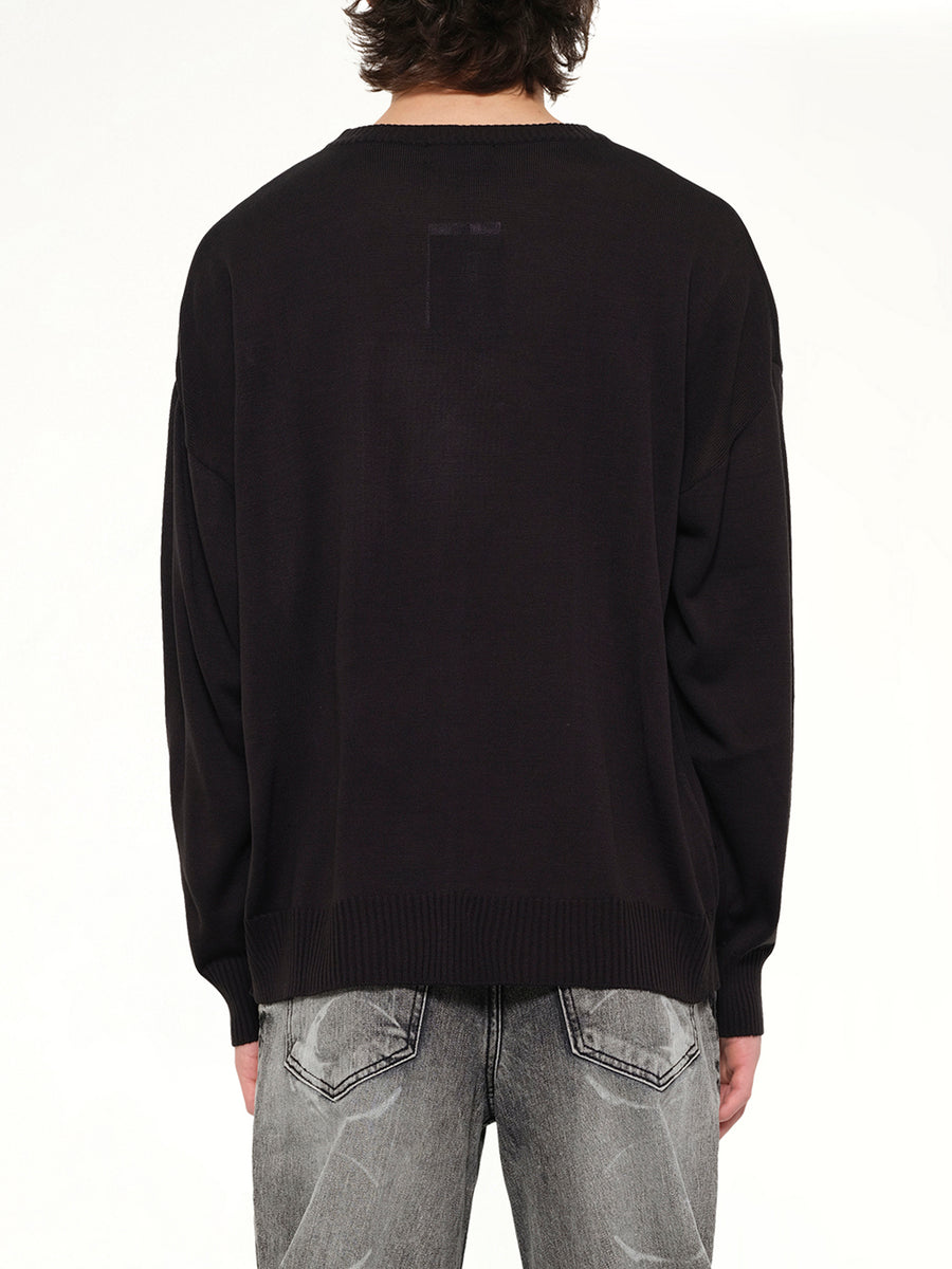 TC Riding Skull Knit Sweater in Black