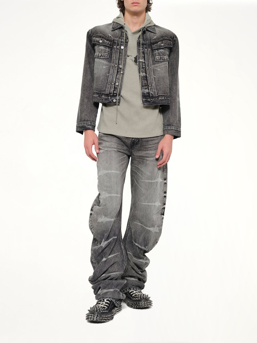 TC Spine Laser Denim Jacket in Black