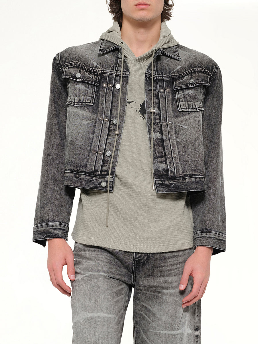 TC Spine Laser Denim Jacket in Black