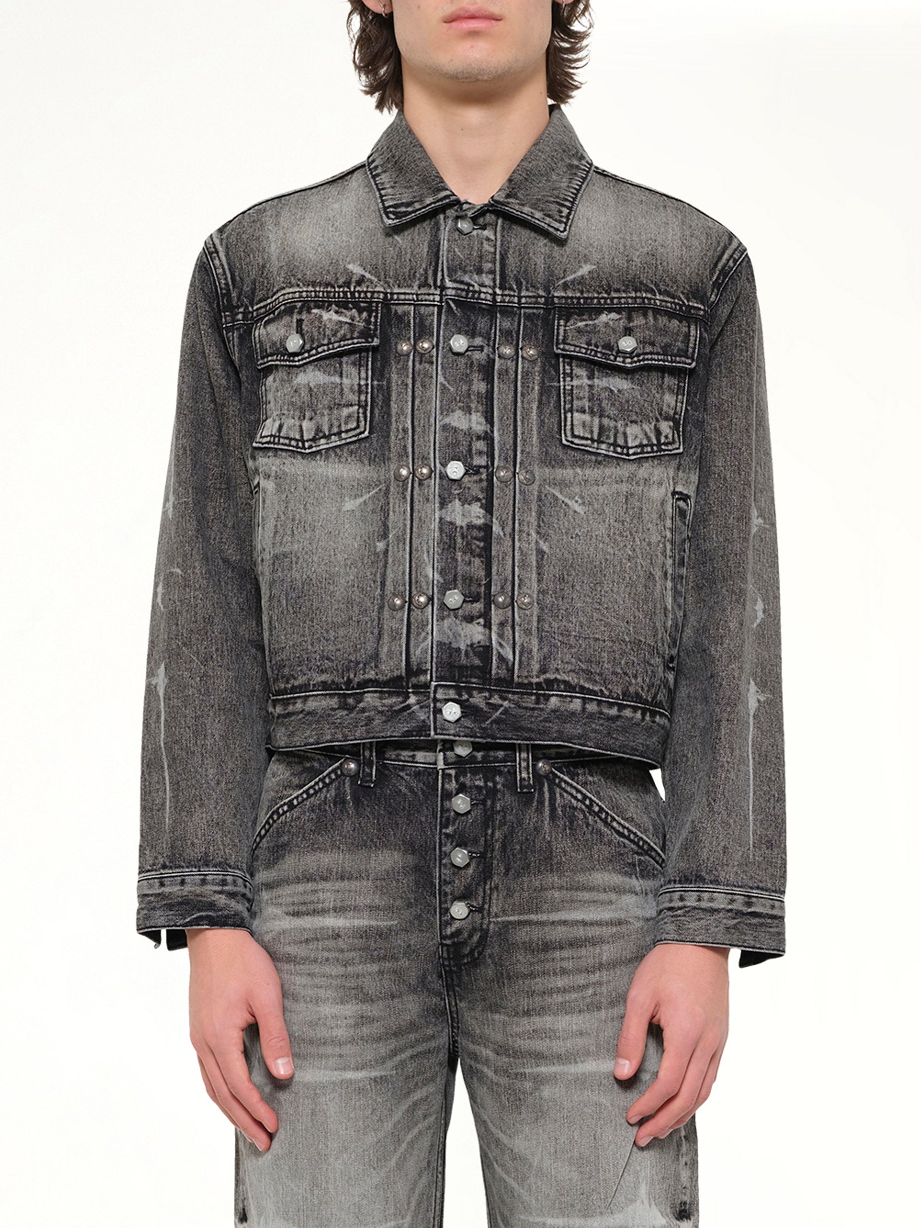 TC Spine Laser Denim Jacket in Black