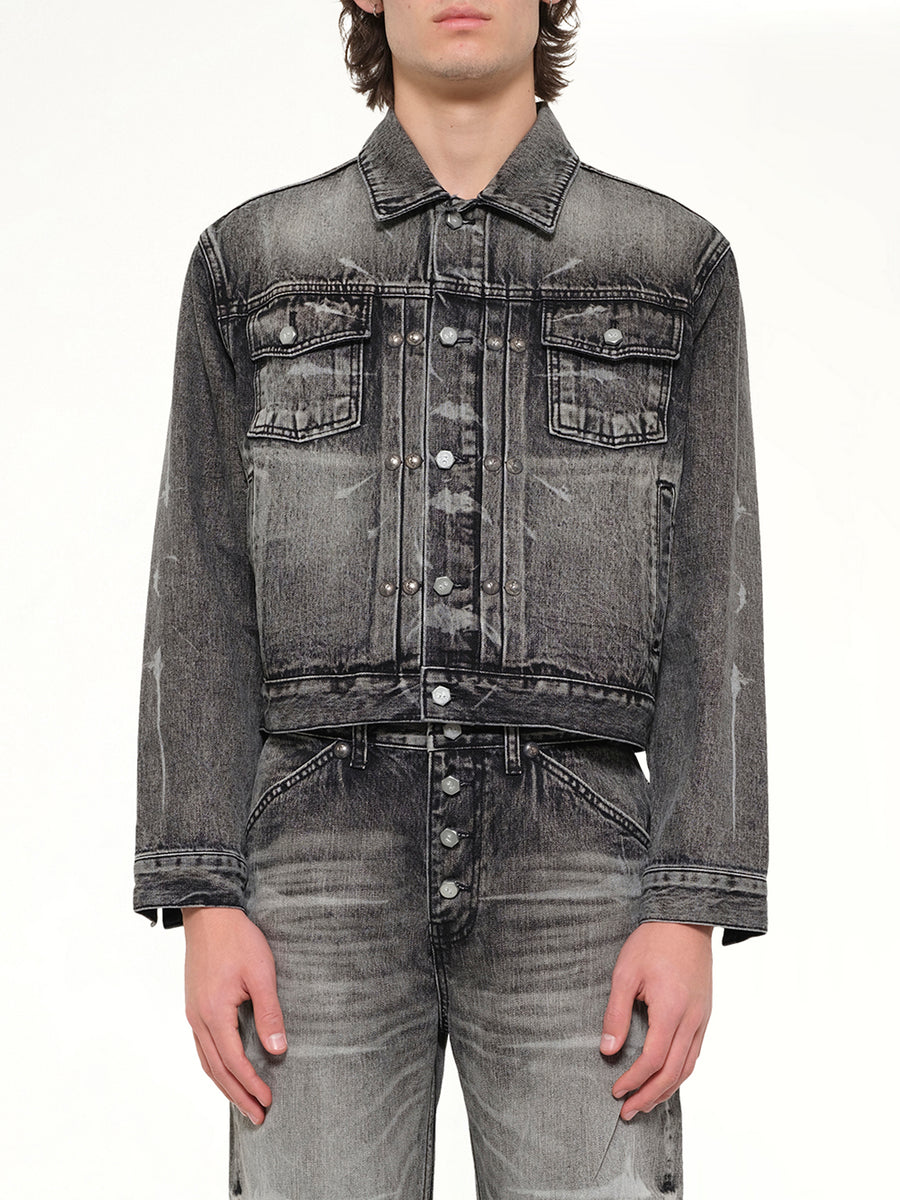 TC Spine Laser Denim Jacket in Black
