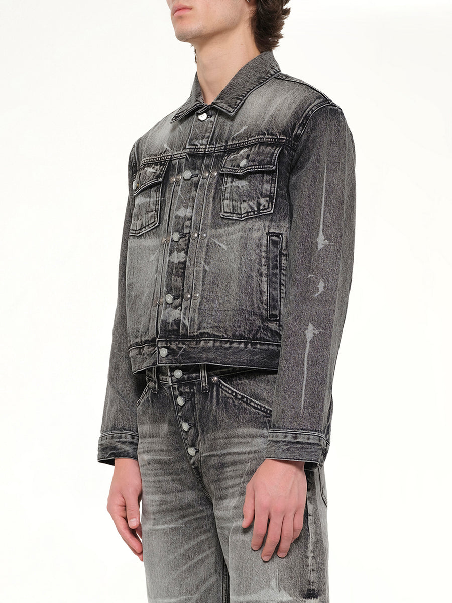 TC Spine Laser Denim Jacket in Black