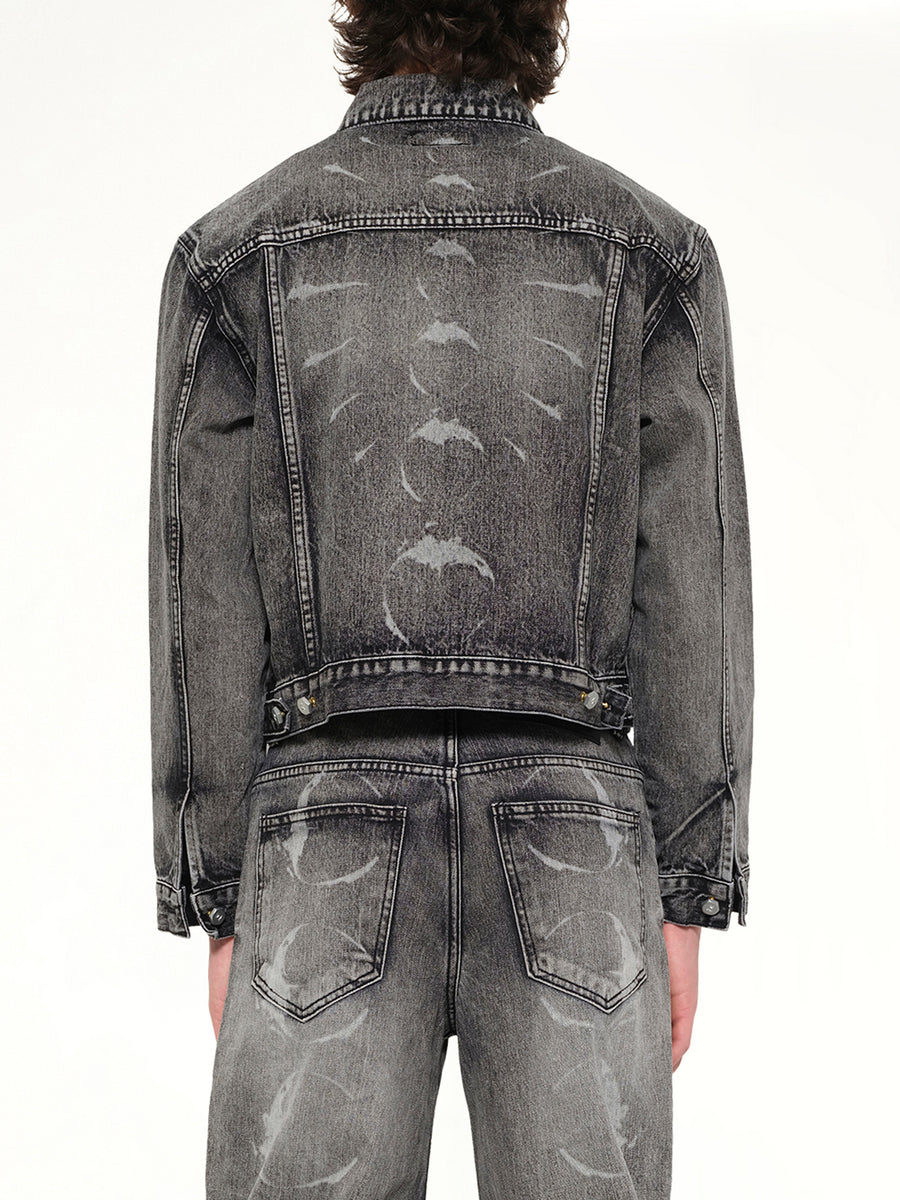 TC Spine Laser Denim Jacket in Black