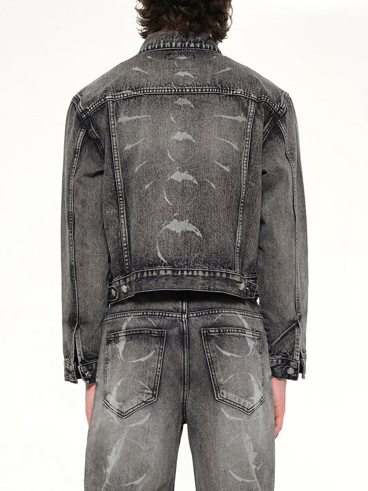 TC Spine Laser Denim Jacket in Black