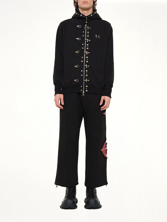 TC Studded Line Zip-Up Hoodie in Black