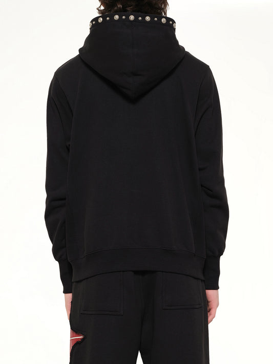 TC Studded Line Zip-Up Hoodie in Black