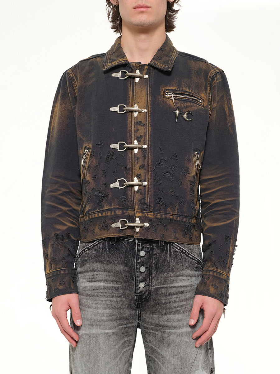 TC Two Tone Washed Jacket in Rust Black