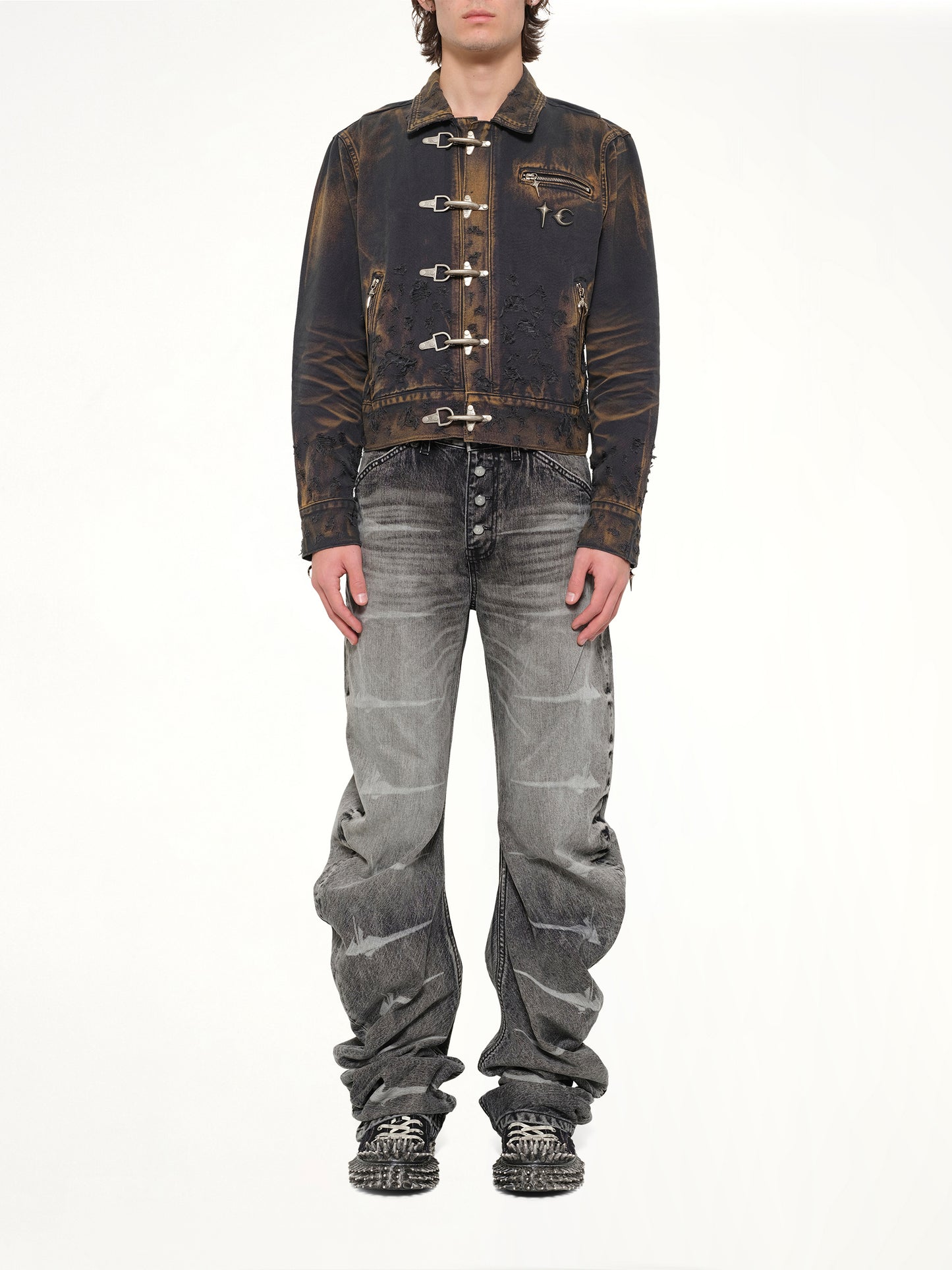 TC Two Tone Washed Jacket in Rust Black