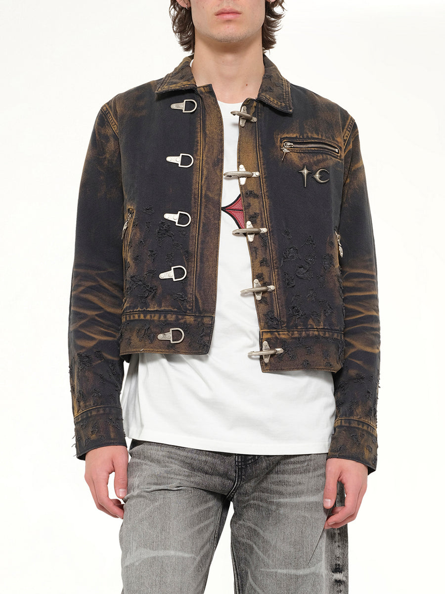 TC Two Tone Washed Jacket in Rust Black