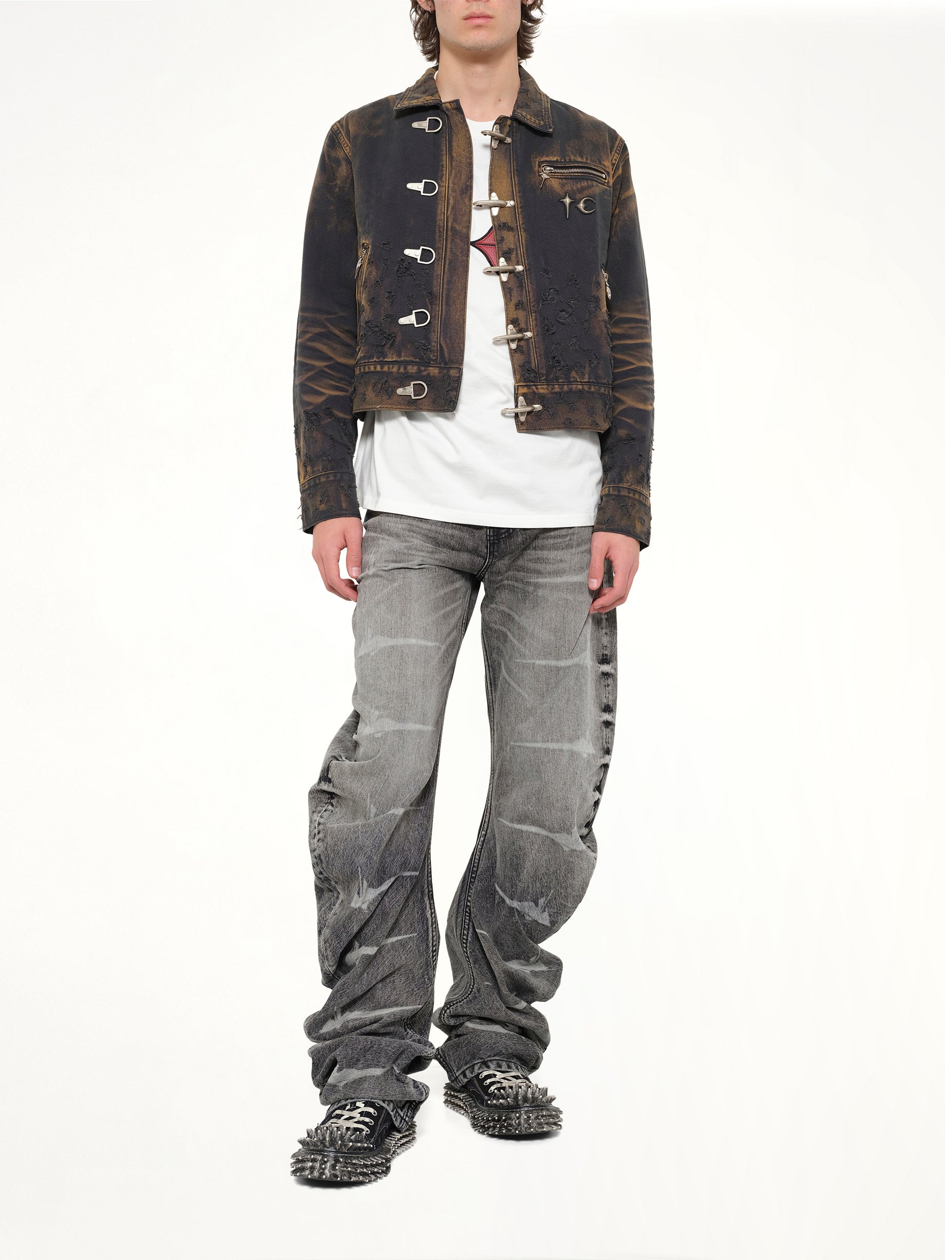THUG CLUB TC Two Tone Washed Jacket in Rust Black Full Reference from MARAIS