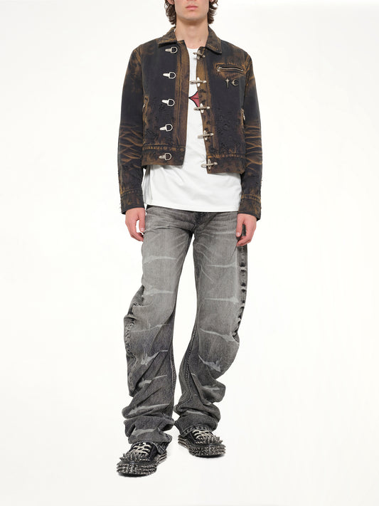 TC Two Tone Washed Jacket in Rust Black