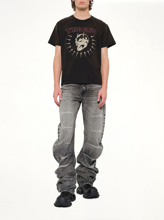 Vintage Riding Skull T-Shirt in Black