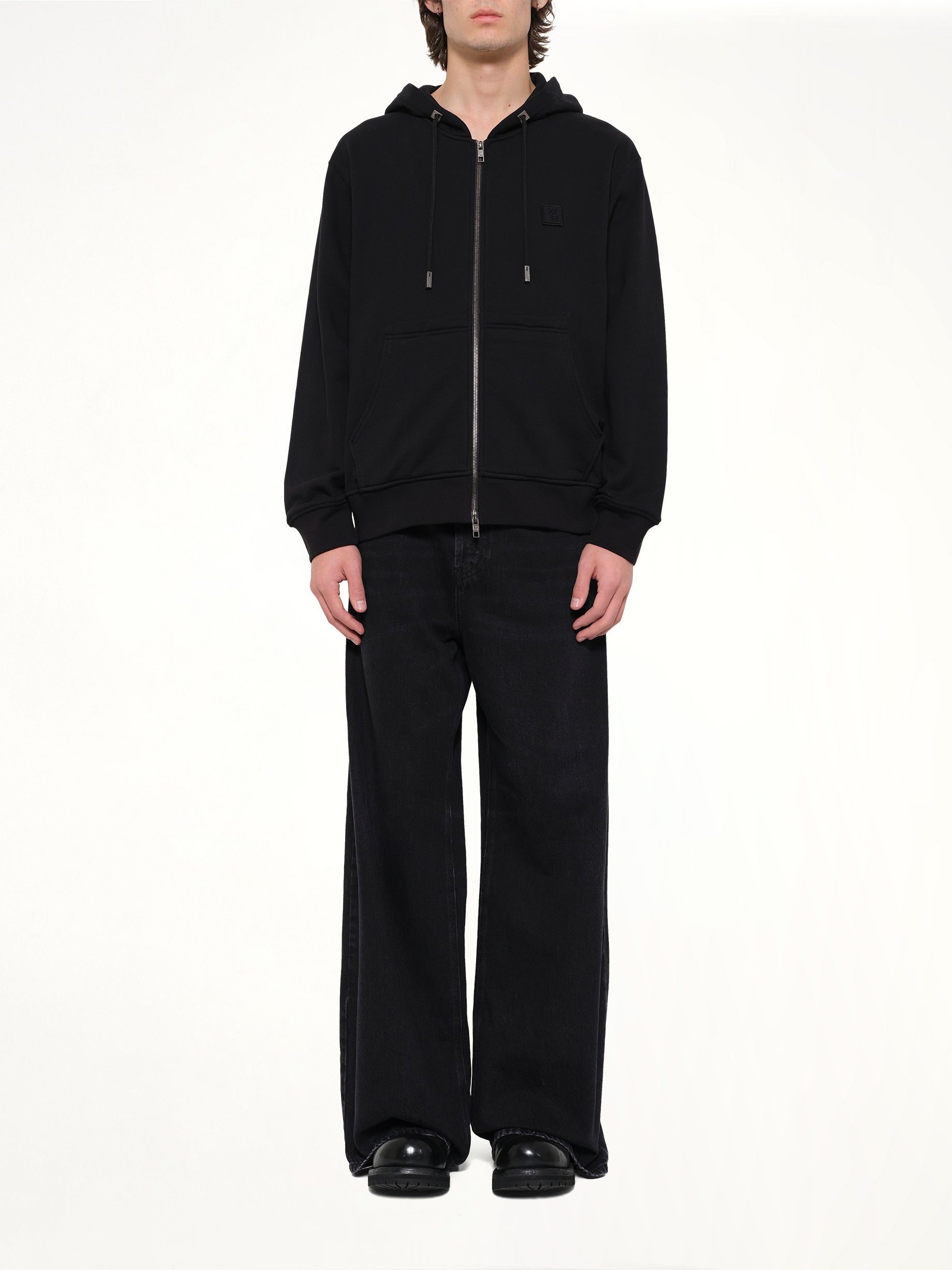 WOOYOUNGMI WYM Zip Hoodie in Black Model View from MARAIS