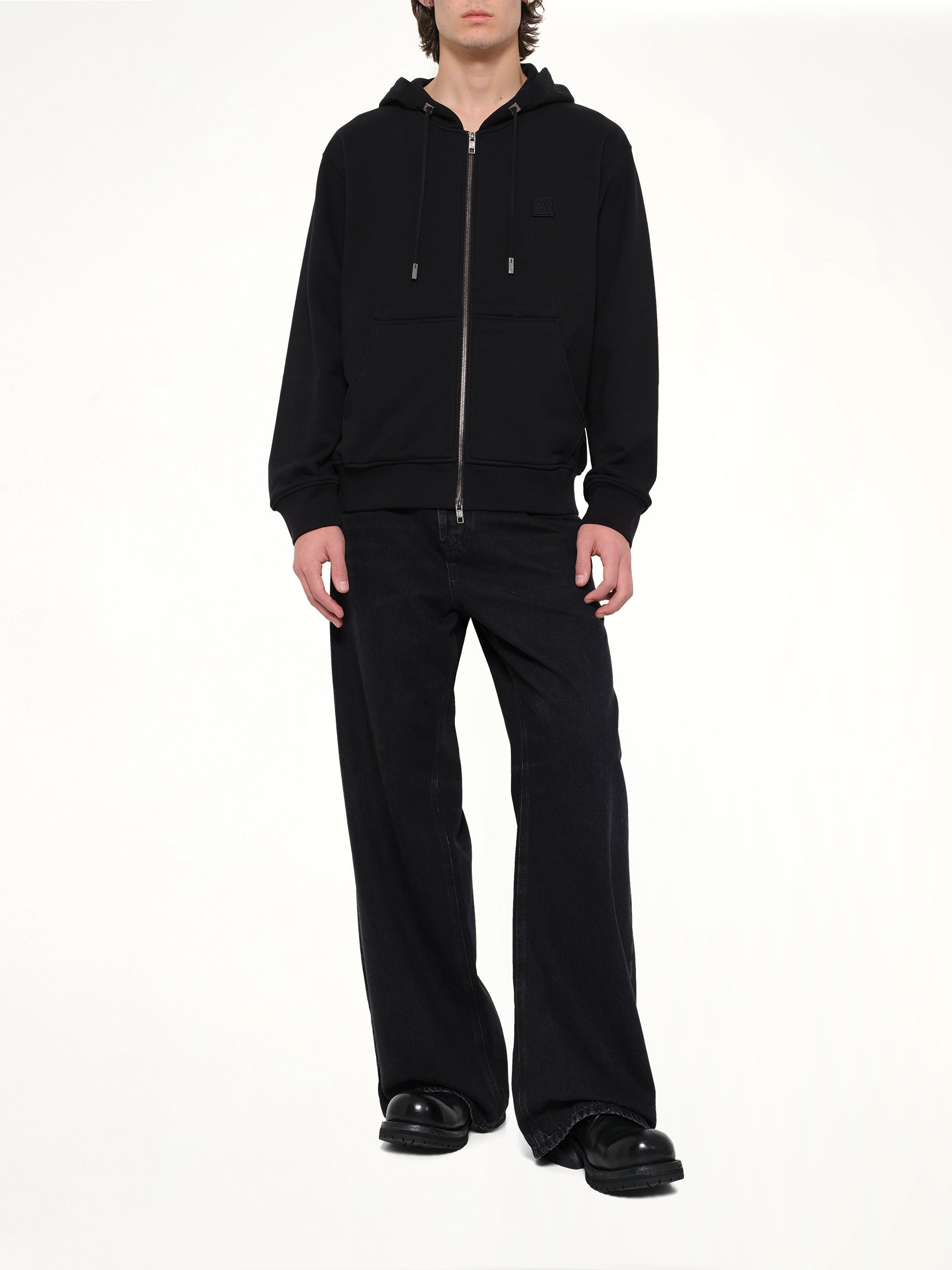 WOOYOUNGMI WYM Zip Hoodie in Black Full Reference from MARAIS