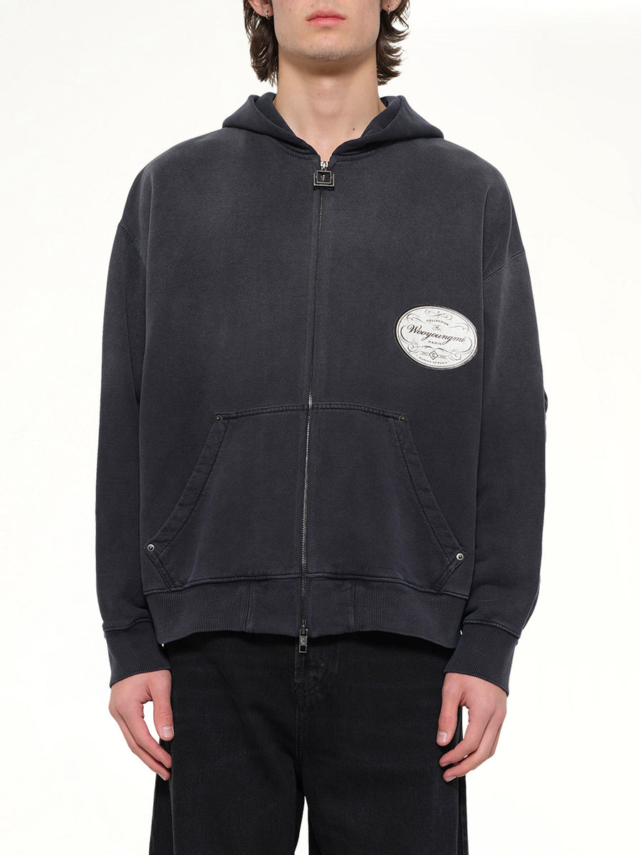 Wooyoungmi Paris Zip Hoodie in Navy