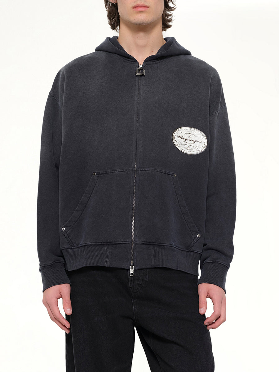 Wooyoungmi Paris Zip Hoodie in Navy