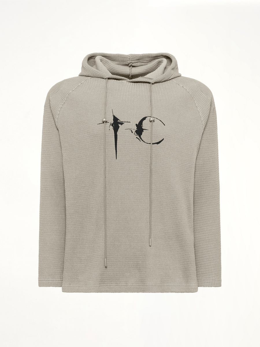 Bulk Shoulder Waffle Hoodie in Khaki