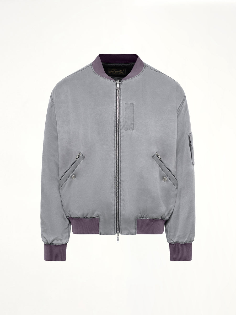 Cupro Bomber Jacket in Grey