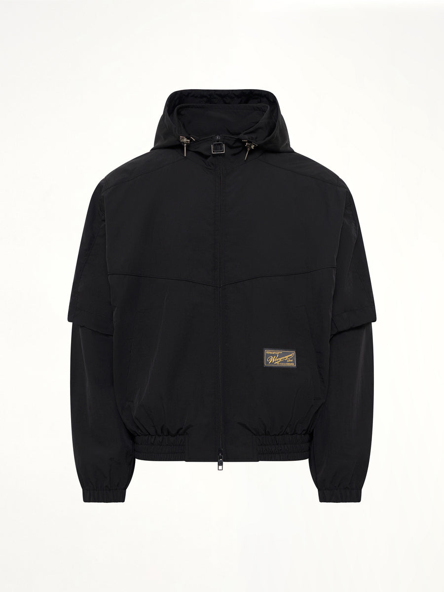 Detachable Sleeve Windbreaker in Black