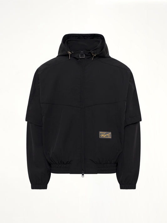 Detachable Sleeve Windbreaker in Black