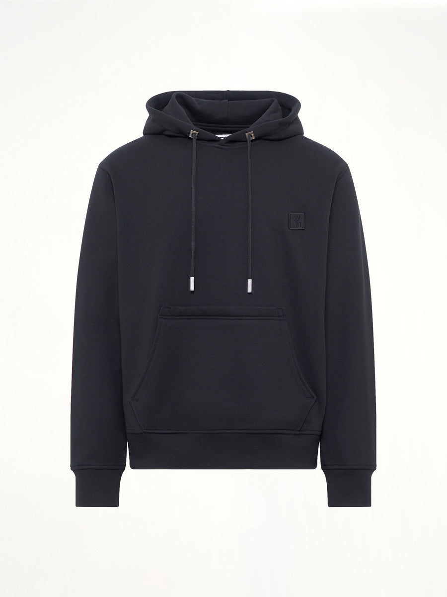 Flower Back Print Hoodie in Black