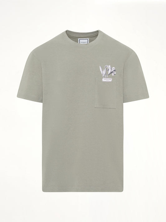 Flower Print T-Shirt in Khaki