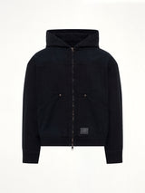 네이비 색상 후드 작업 재킷