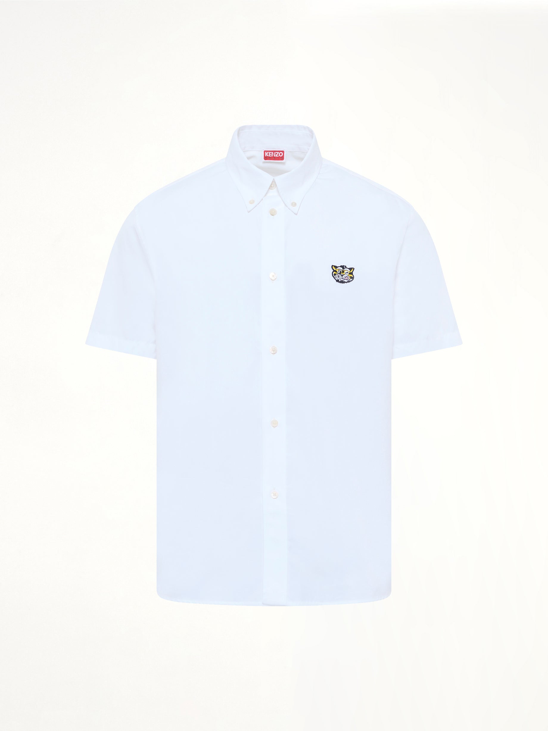 Kenzo Wild Tiger Crest Short Sleeve Shirt in White