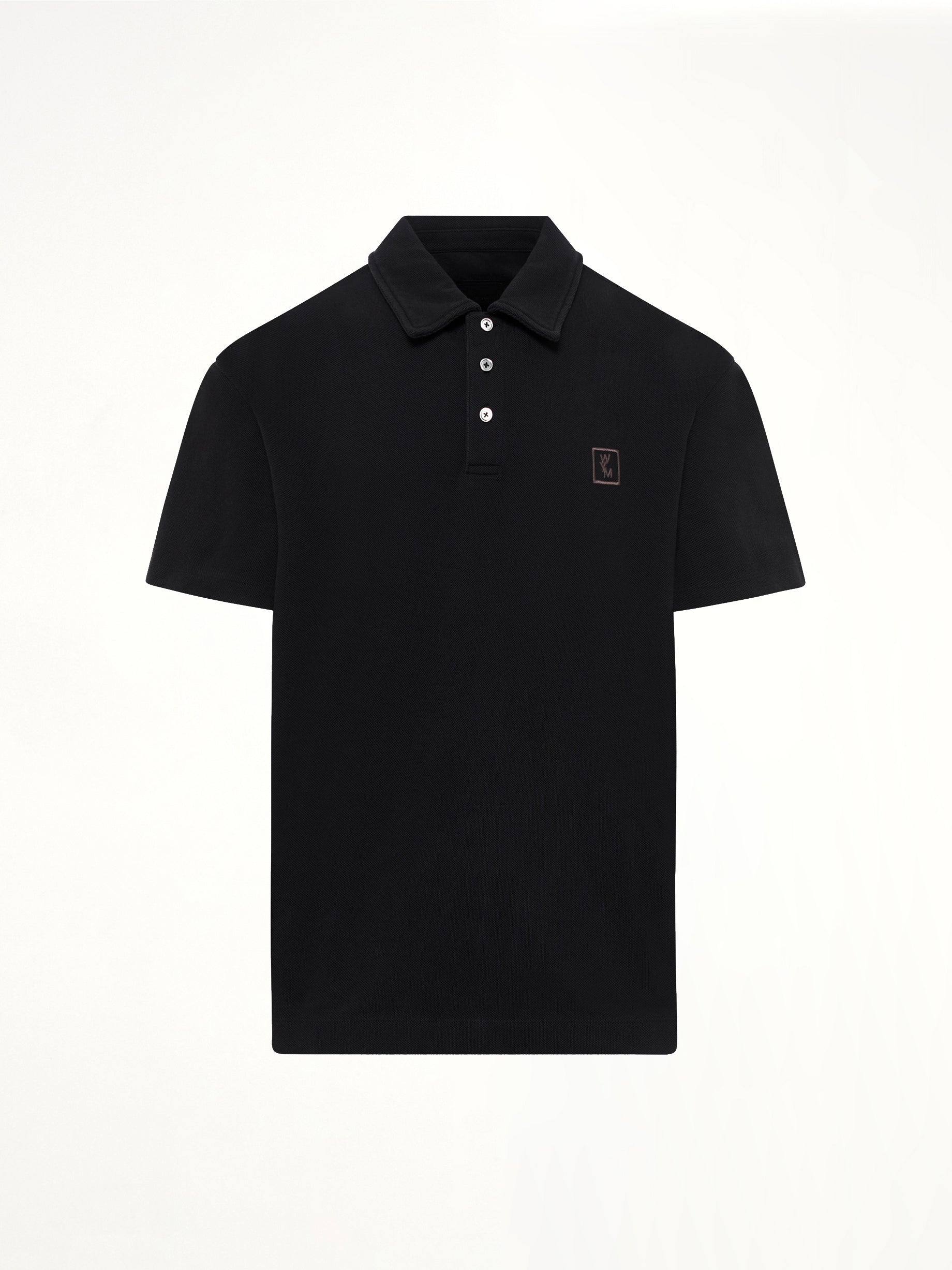 WOOYOUNGMI , Mud Paint Polo in Black Product Photo from MARAIS