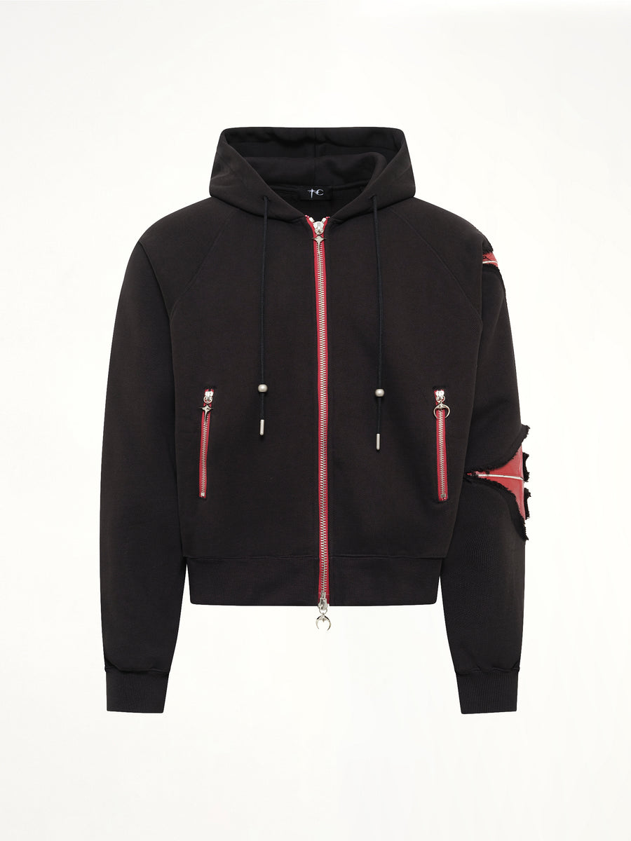 New Rock Zip-Up Hoodie in Black