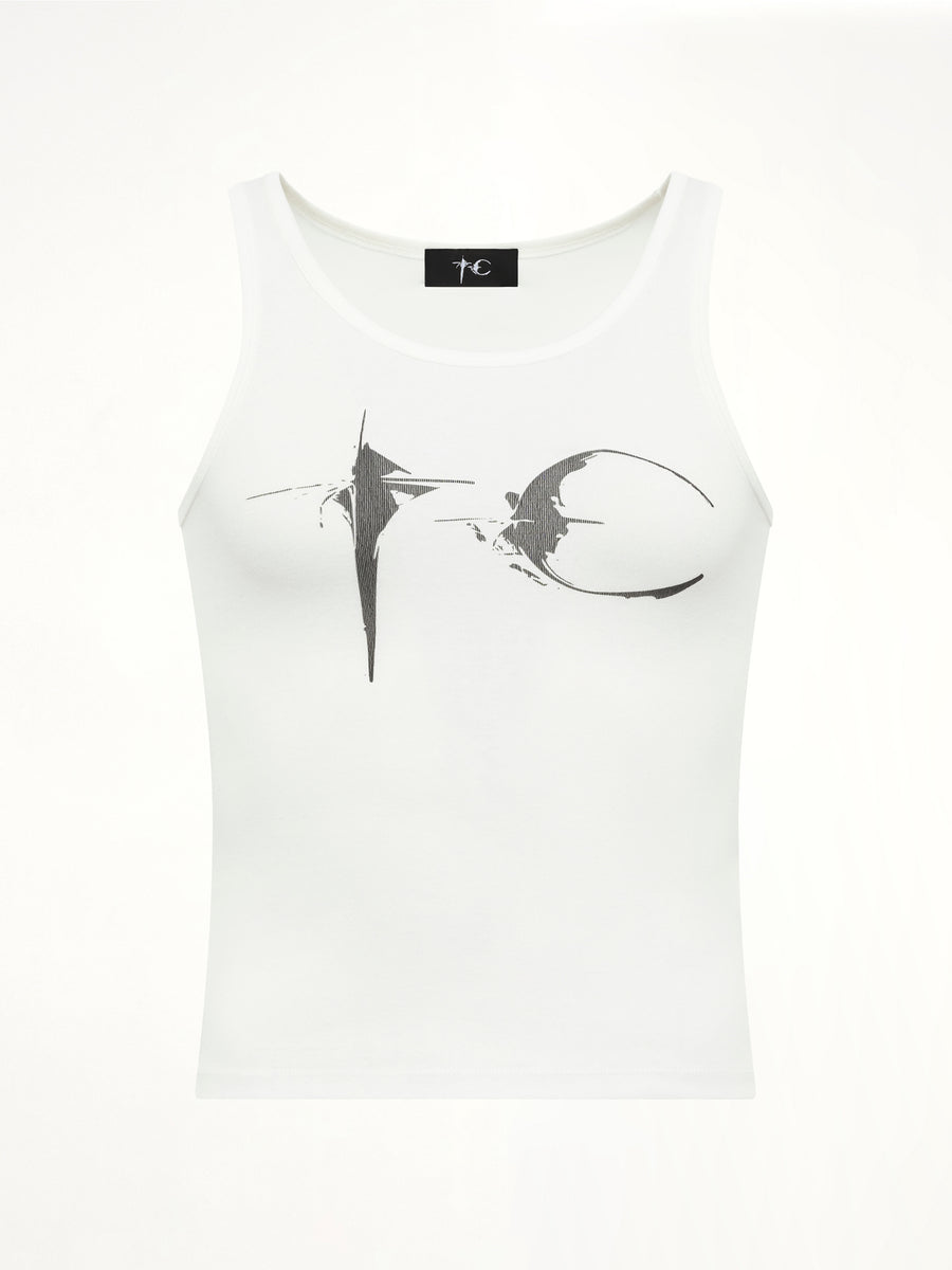 TC Not Easy Tank Top in White