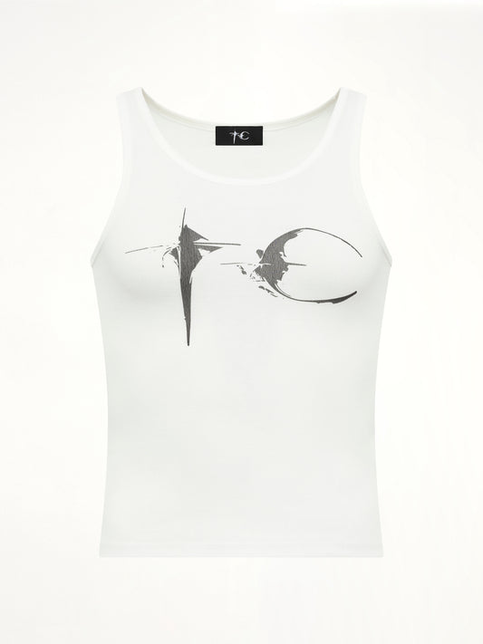 TC Not Easy Tank Top in White