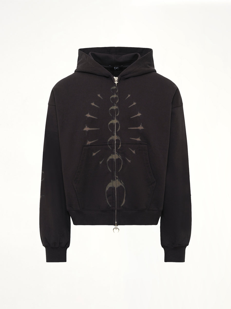 TC Ribcage Zip-Up Hoodie in Black