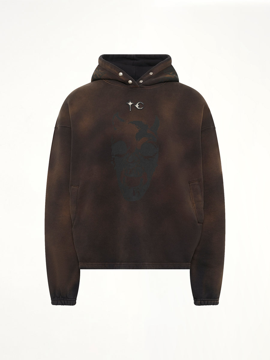 TC Riding Skull Hoodie in Brown