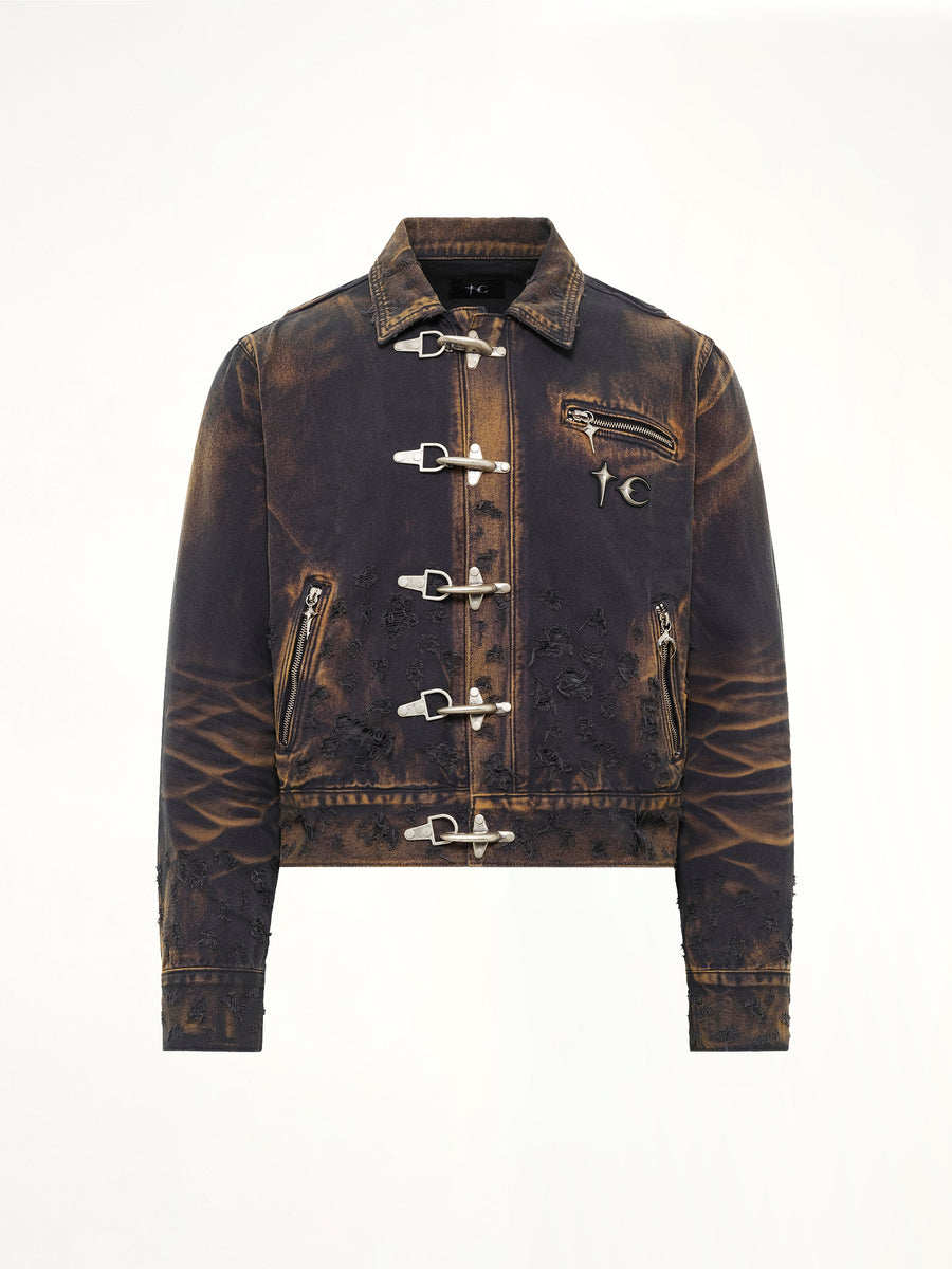 TC Two Tone Washed Jacket in Rust Black