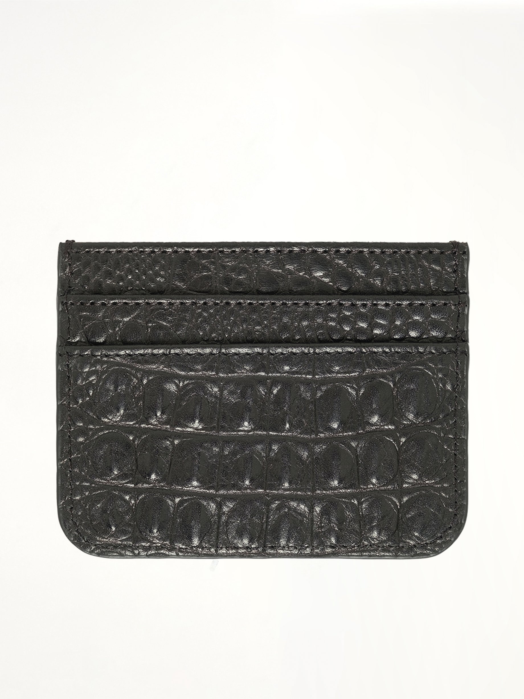 THUG CLUB TC Crocodile Card Holder in Black from MARAIS